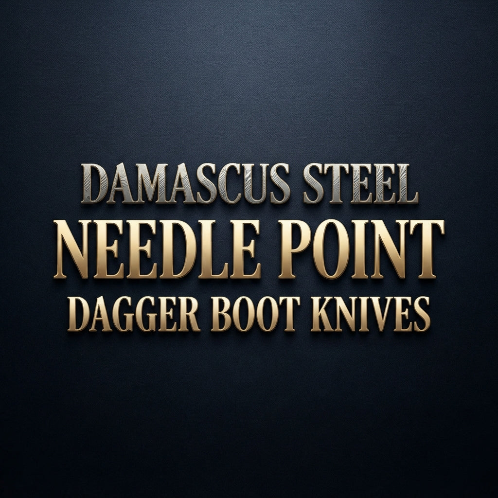 Damascus Steel Needle Point Dagger Boot Knife