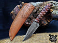 Personalized Handcrafted Damascus Hunting Knife, 8-Inch Full Tang Skinning Blade, Bushcraft EDC Tool, Wood Handle Camping Tool