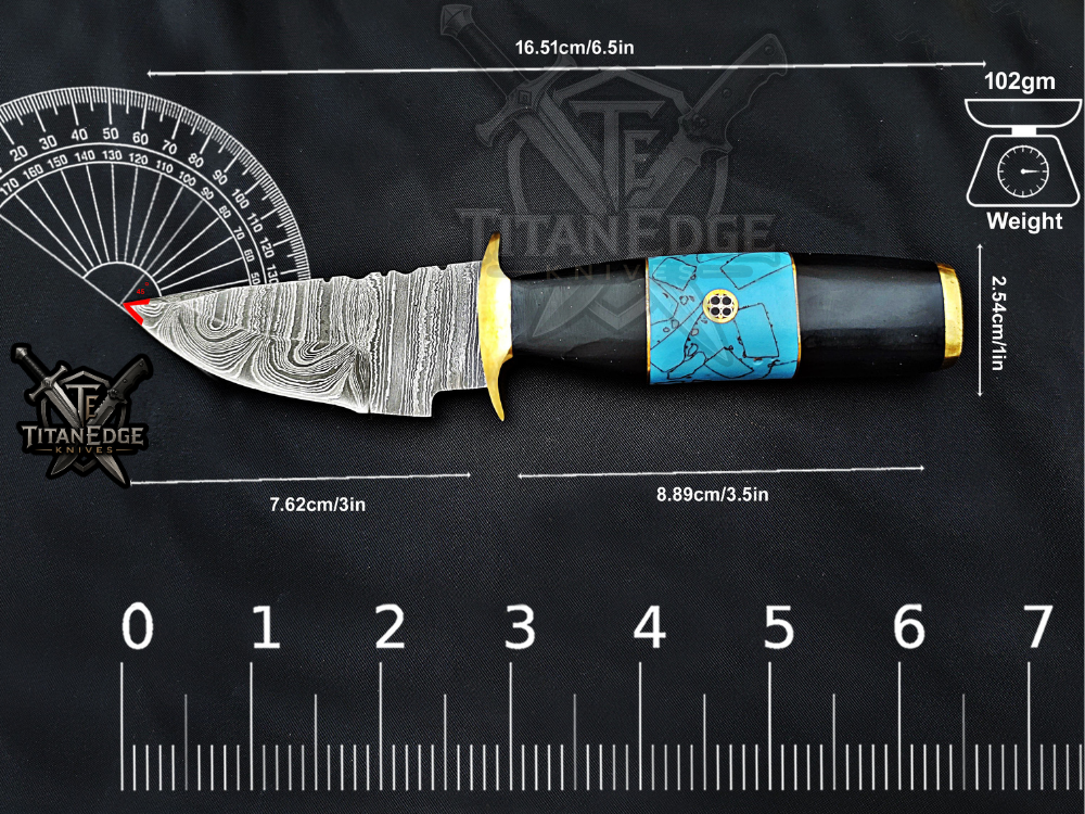6.5" Handmade Damascus Steel Fixed Blade Knife