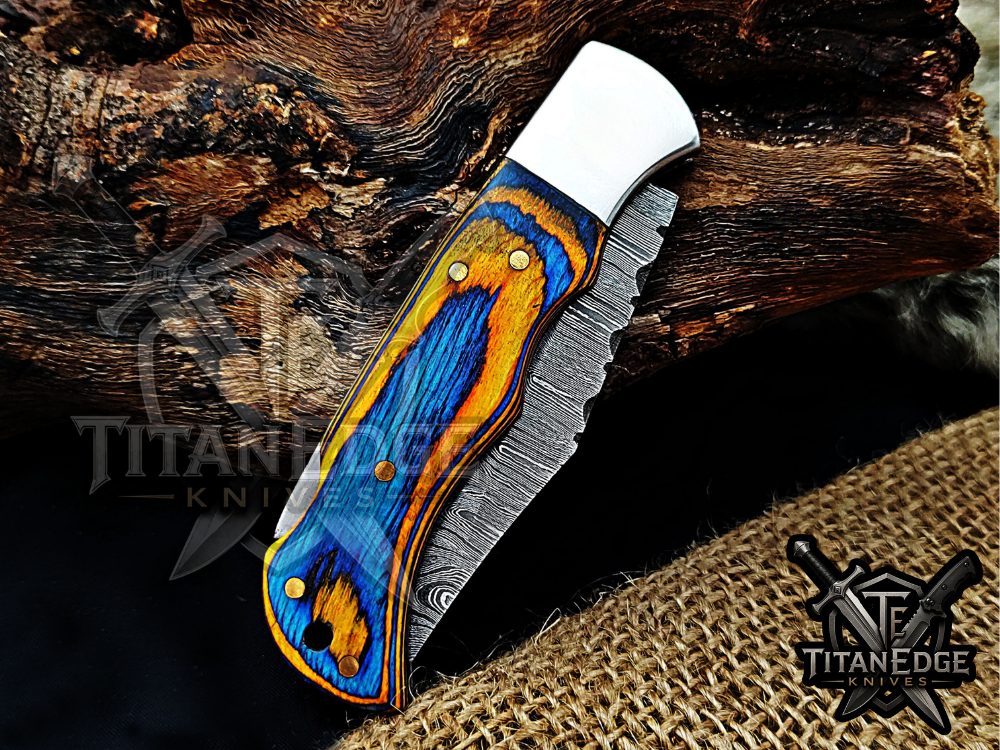 6.75" Handmade Damascus Steel Custom Hunting & EDC Knife