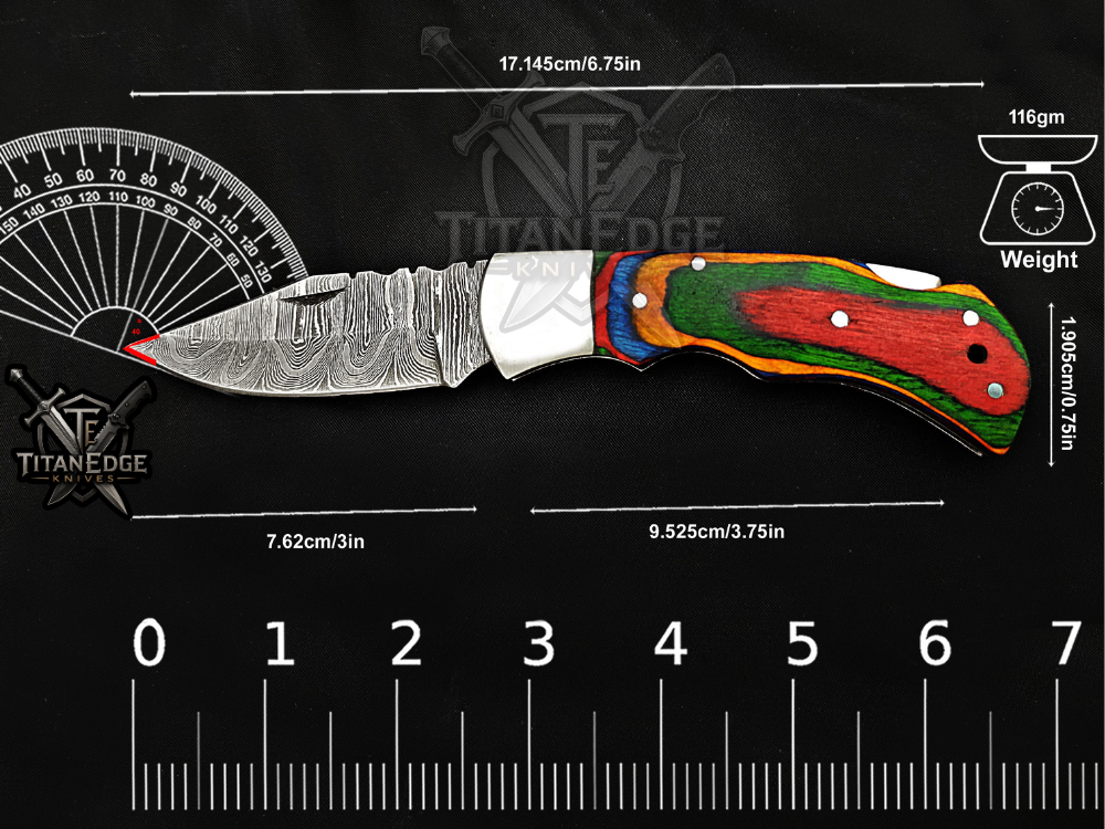 6.75" Handmade Damascus Steel Custom Hunting & EDC Knife