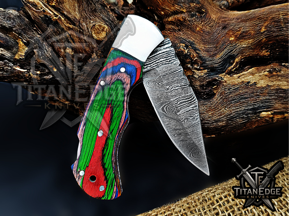 6.75" Handmade Damascus Steel Custom Hunting & EDC Knife