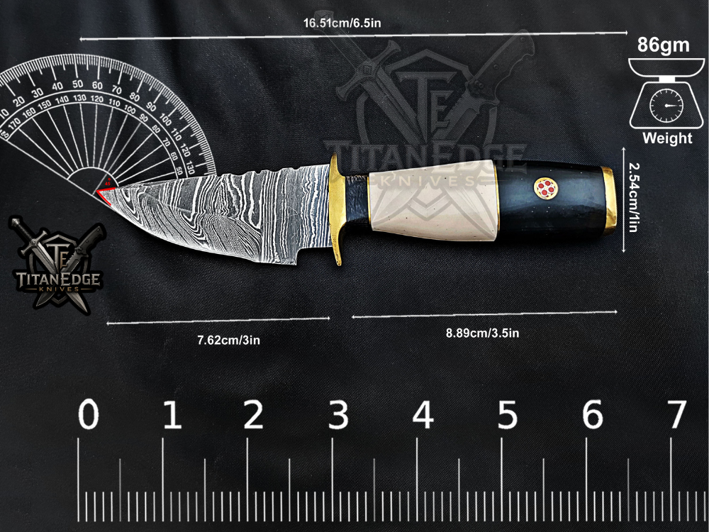 6.5" Handmade Damascus Steel Fixed Blade Knife