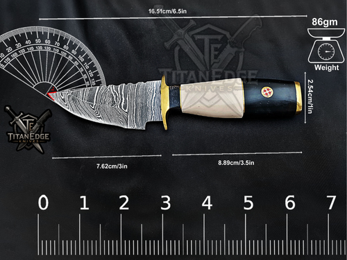6.5" Handmade Damascus Steel Fixed Blade Knife