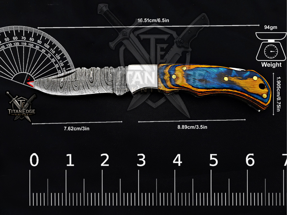 6.75" Handmade Damascus Steel Custom Hunting & EDC Knife