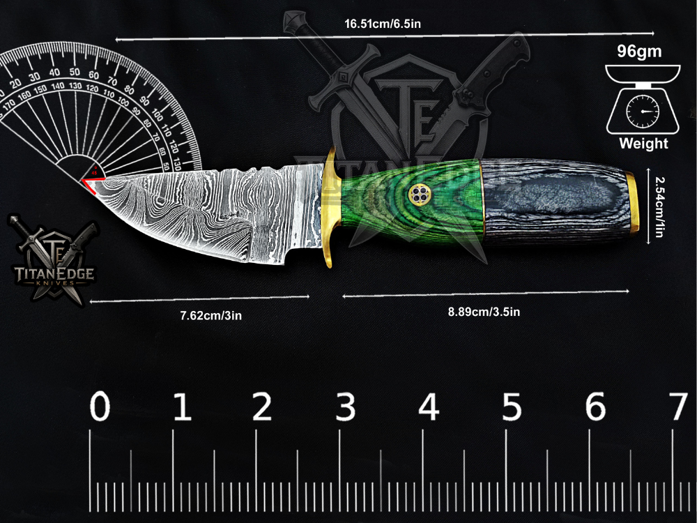 6.5" Handmade Damascus Steel Fixed Blade Knife
