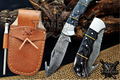 6.75" Handmade Damascus Folding Knife with Gut Hook