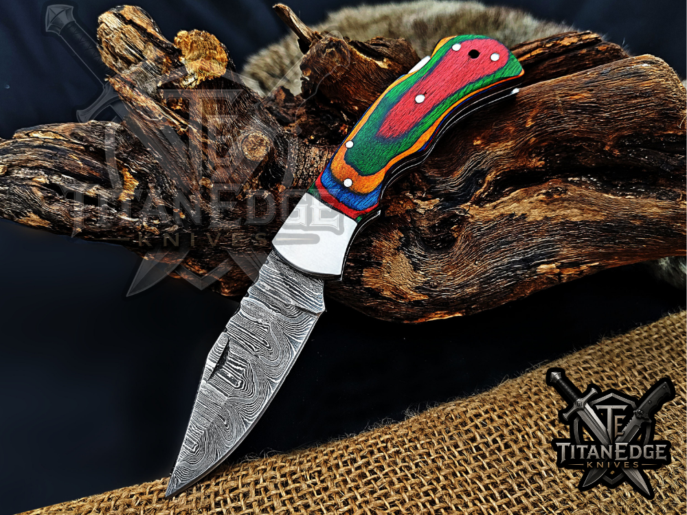 6.75" Handmade Damascus Steel Custom Hunting & EDC Knife