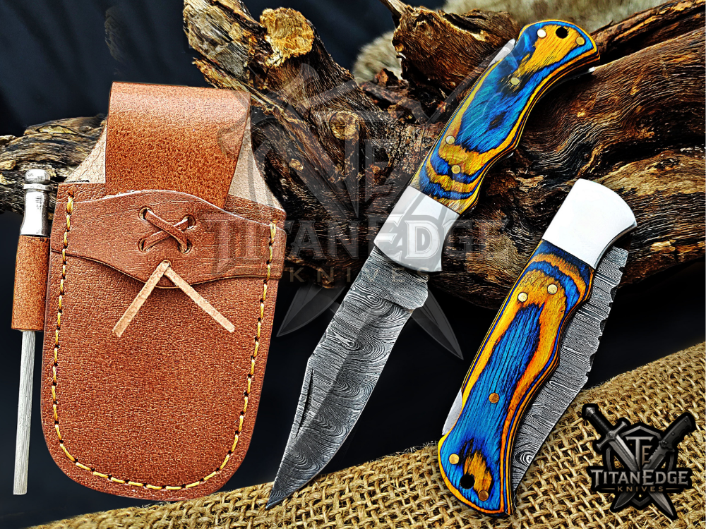 6.75" Handmade Damascus Steel Custom Hunting & EDC Knife