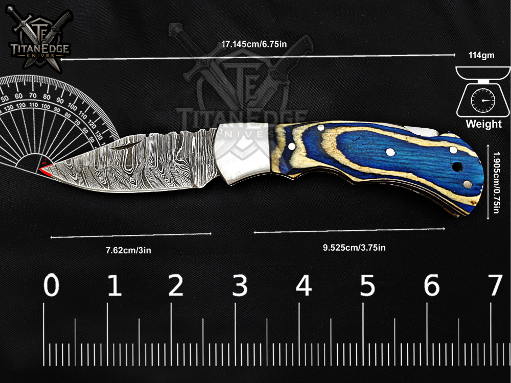 6.75" Handmade Damascus Steel Custom Hunting & EDC Knife