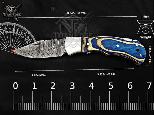 6.75" Handmade Damascus Steel Custom Hunting & EDC Knife