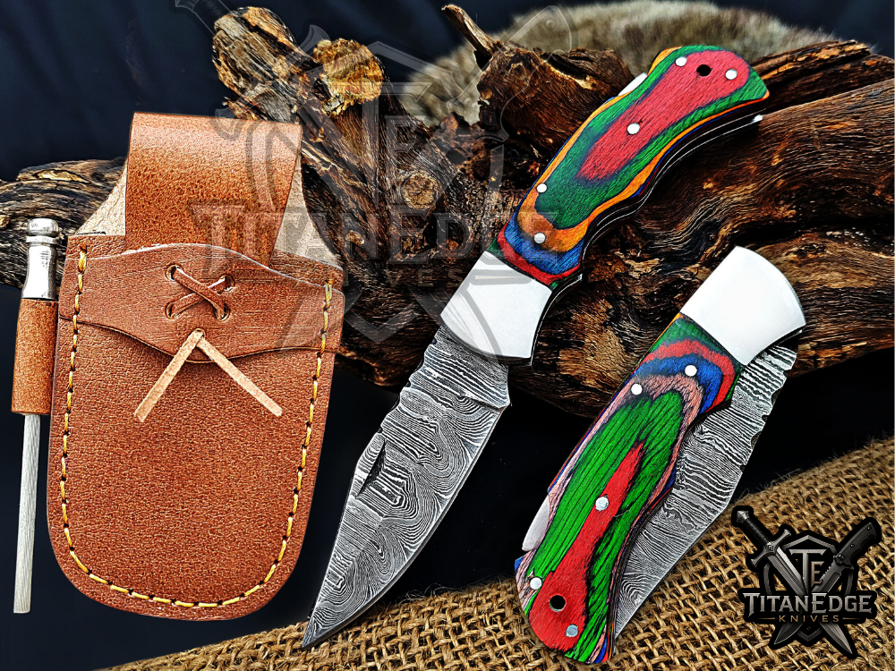 6.75" Handmade Damascus Steel Custom Hunting & EDC Knife