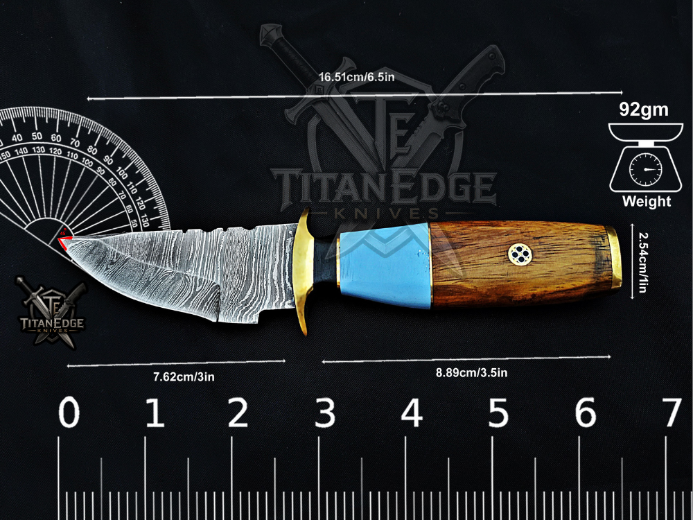 6.5" Handmade Damascus Steel Fixed Blade Knife