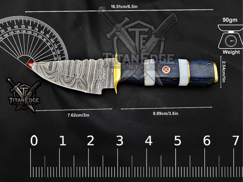 6.5" Handmade Damascus Steel Fixed Blade Knife