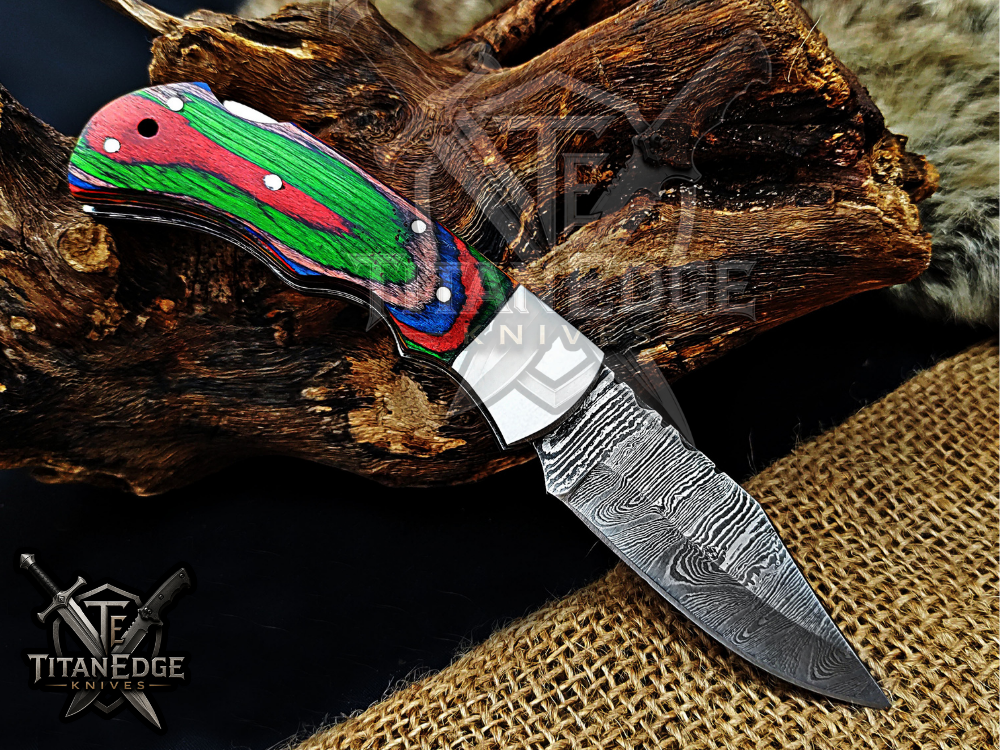 6.75" Handmade Damascus Steel Custom Hunting & EDC Knife