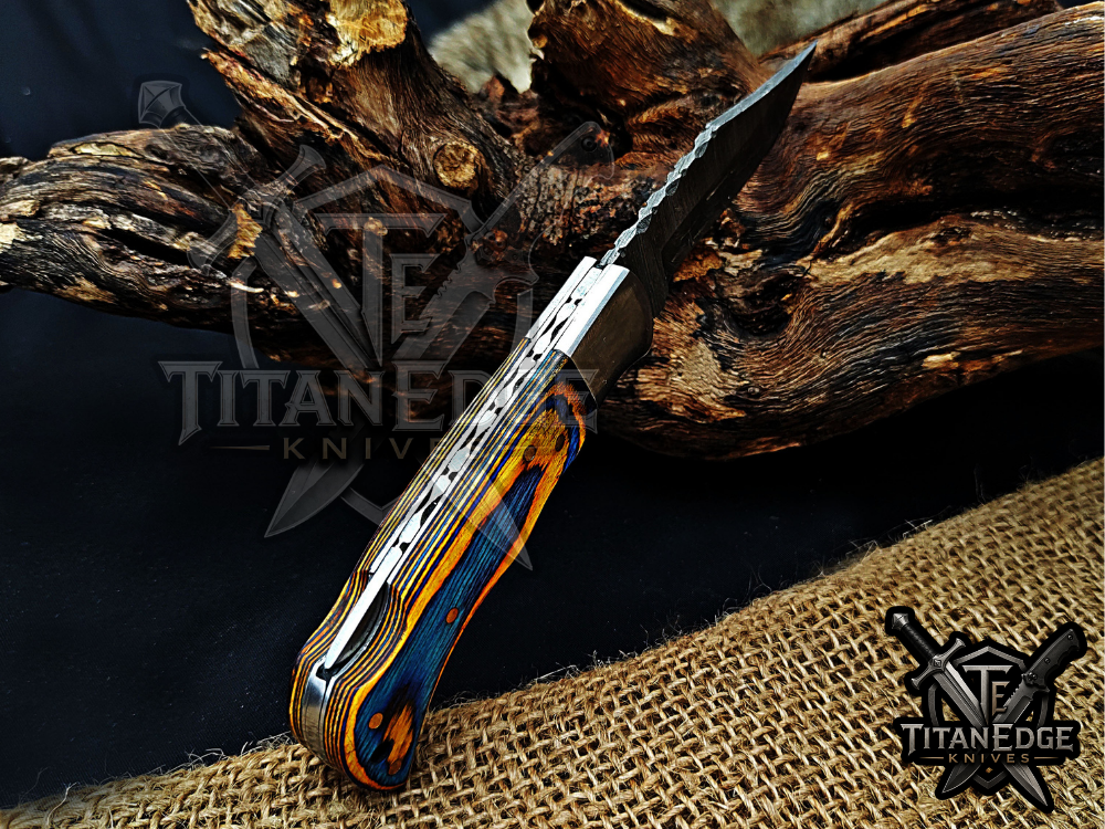 6.75" Handmade Damascus Steel Custom Hunting & EDC Knife