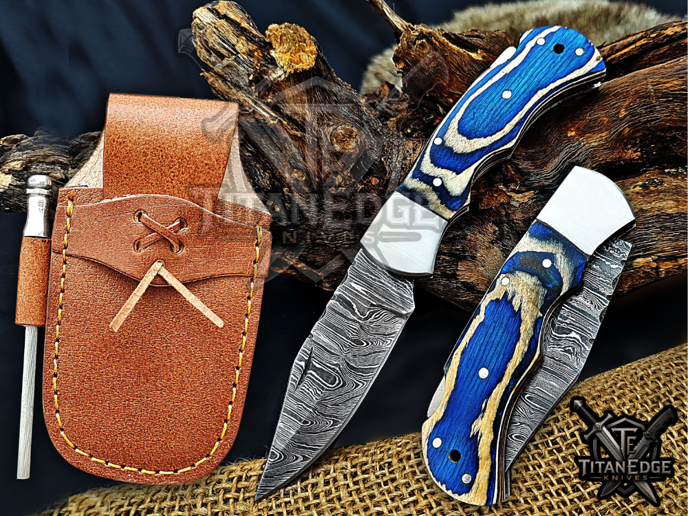 6.75" Handmade Damascus Steel Custom Hunting & EDC Knife