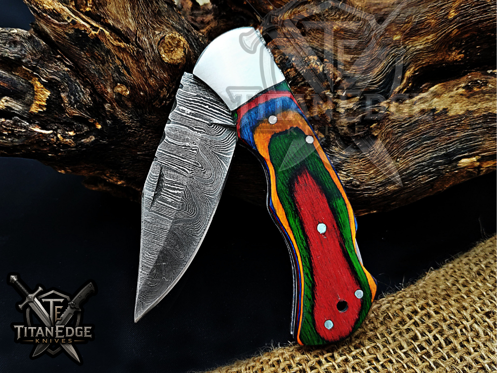 6.75" Handmade Damascus Steel Custom Hunting & EDC Knife