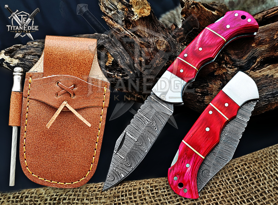 6.75" Handmade Damascus Steel Custom Hunting & EDC Knife