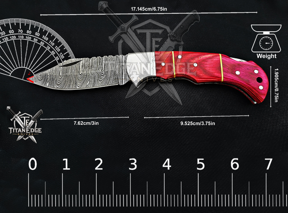 6.75" Handmade Damascus Steel Custom Hunting & EDC Knife