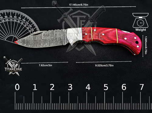6.75" Handmade Damascus Steel Custom Hunting & EDC Knife