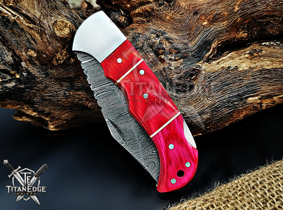6.75" Handmade Damascus Steel Custom Hunting & EDC Knife