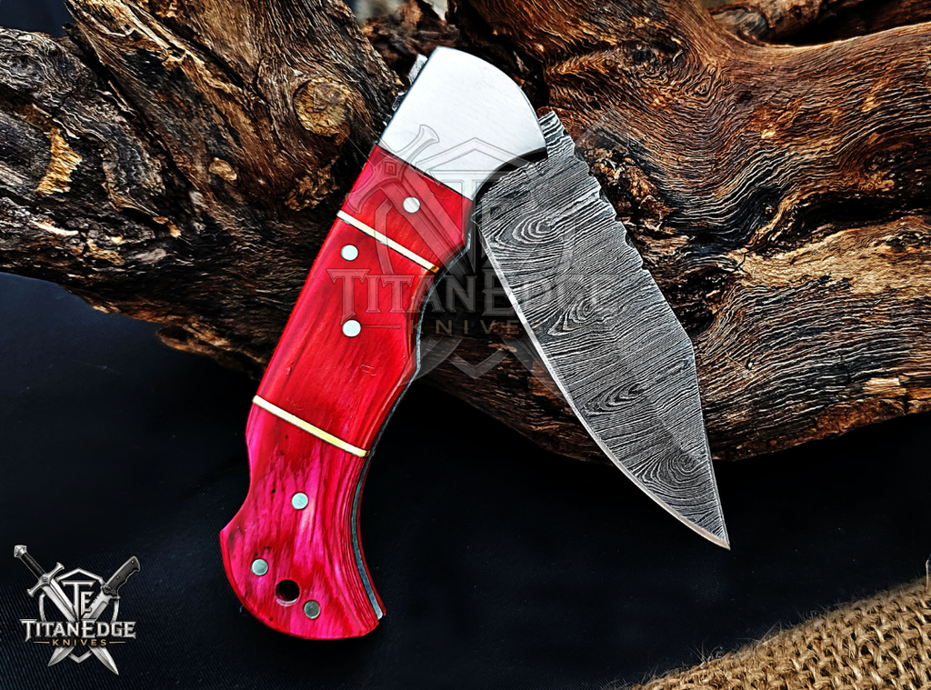 6.75" Handmade Damascus Steel Custom Hunting & EDC Knife