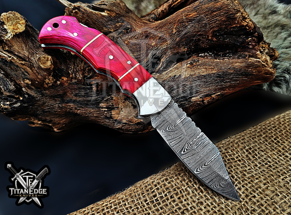 6.75" Handmade Damascus Steel Custom Hunting & EDC Knife