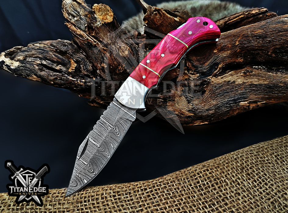 6.75" Handmade Damascus Steel Custom Hunting & EDC Knife