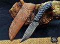 Personalized Handcrafted Damascus Hunting Knife, 8-Inch Full Tang Skinning Blade, Bushcraft EDC Tool, Wood Handle Camping Tool