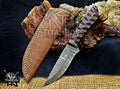 Personalized Handcrafted Damascus Hunting Knife, 8-Inch Full Tang Skinning Blade, Bushcraft EDC Tool, Wood Handle Camping Tool
