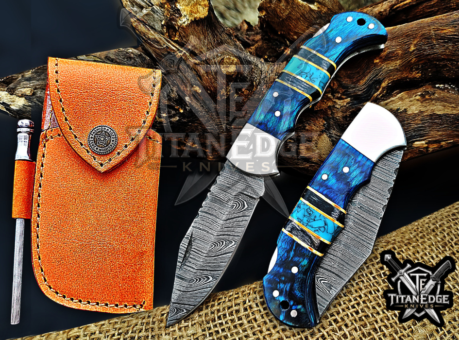 6.75" Handmade Damascus Steel Custom Hunting & EDC Knife