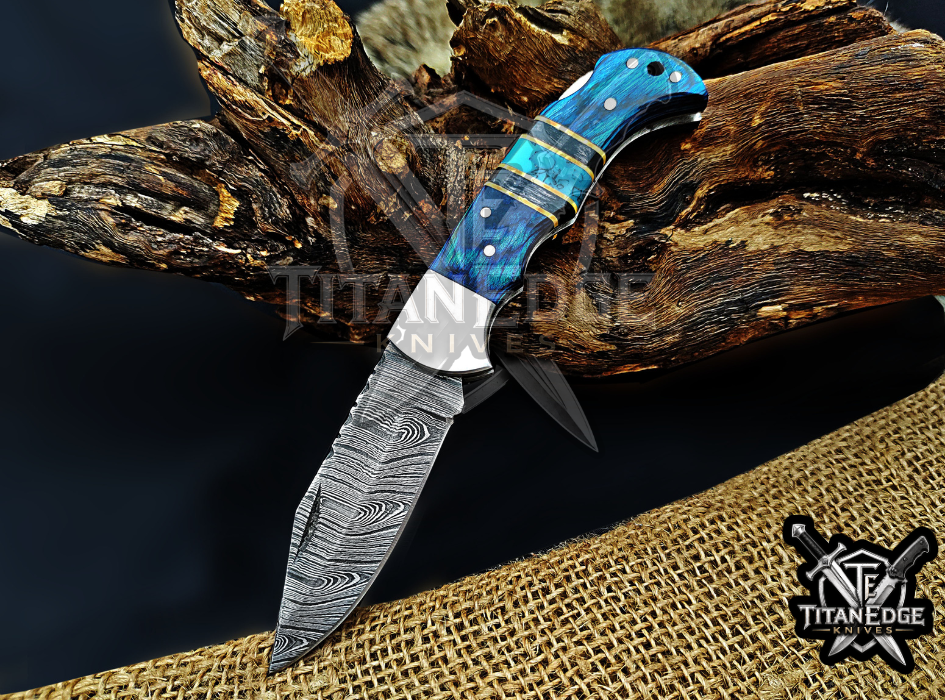 6.75" Handmade Damascus Steel Custom Hunting & EDC Knife