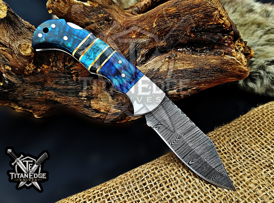 6.75" Handmade Damascus Steel Custom Hunting & EDC Knife