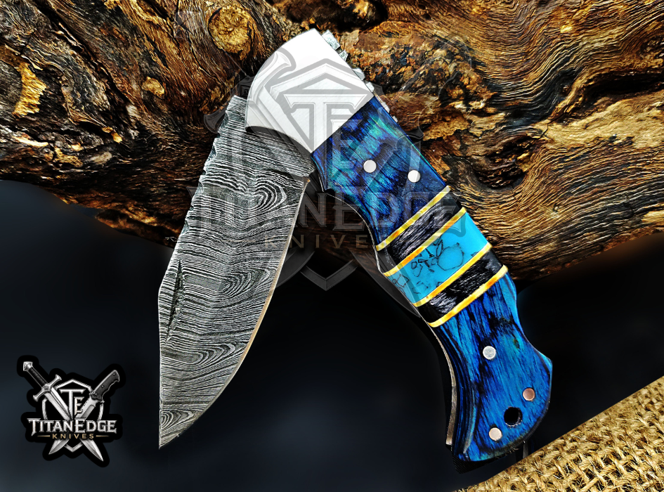 6.75" Handmade Damascus Steel Custom Hunting & EDC Knife