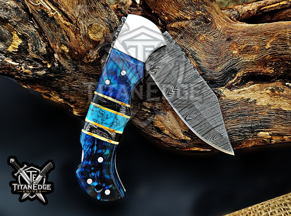 6.75" Handmade Damascus Steel Custom Hunting & EDC Knife