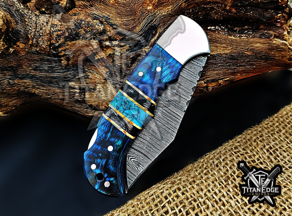 6.75" Handmade Damascus Steel Custom Hunting & EDC Knife