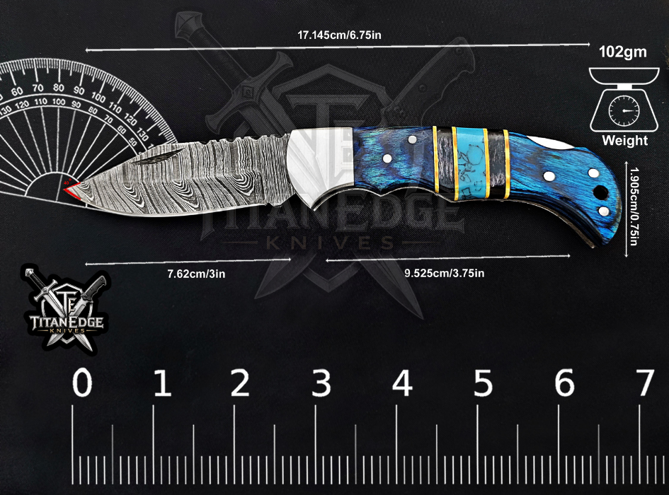 6.75" Handmade Damascus Steel Custom Hunting & EDC Knife
