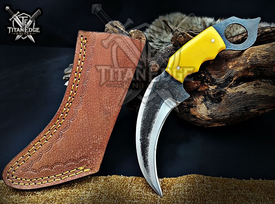 Handcrafted Karambit Knife, 8-Inch Tactical Claw Blade, Outdoor Hunting EDC Pocket Knife, Unique Groomsmen Gift, Collector Utility Knife