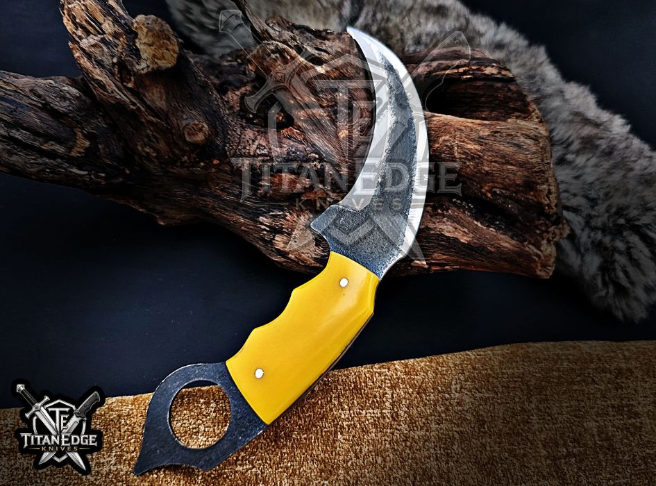 Handcrafted Karambit Knife, 8-Inch Tactical Claw Blade, Outdoor Hunting EDC Pocket Knife, Unique Groomsmen Gift, Collector Utility Knife