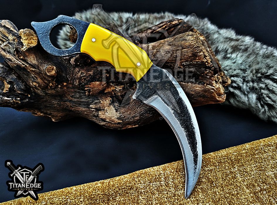 Handcrafted Karambit Knife, 8-Inch Tactical Claw Blade, Outdoor Hunting EDC Pocket Knife, Unique Groomsmen Gift, Collector Utility Knife