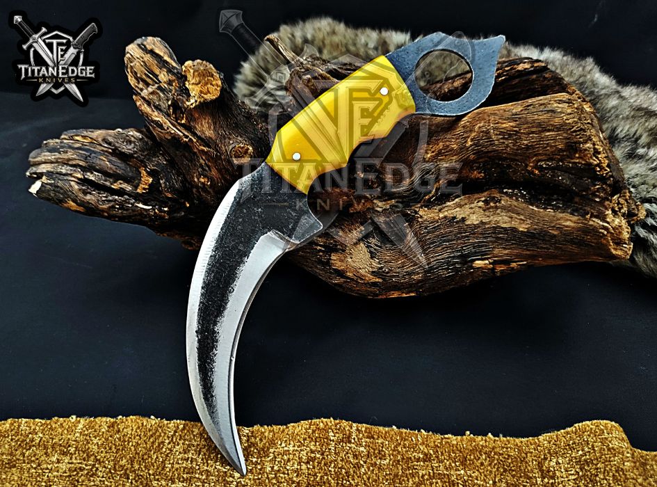 Handcrafted Karambit Knife, 8-Inch Tactical Claw Blade, Outdoor Hunting EDC Pocket Knife, Unique Groomsmen Gift, Collector Utility Knife