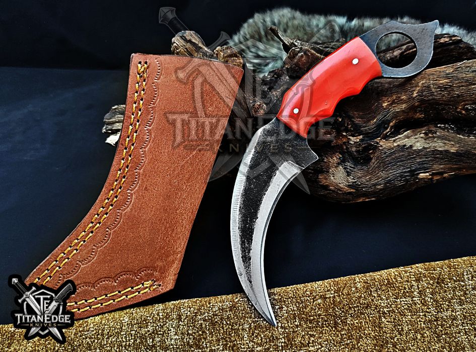 Handcrafted Karambit Knife, 8-Inch Tactical Claw Blade, Outdoor Hunting EDC Pocket Knife, Unique Groomsmen Gift, Collector Utility Knife