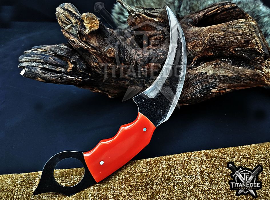 Handcrafted Karambit Knife, 8-Inch Tactical Claw Blade, Outdoor Hunting EDC Pocket Knife, Unique Groomsmen Gift, Collector Utility Knife