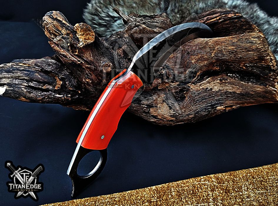 Handcrafted Karambit Knife, 8-Inch Tactical Claw Blade, Outdoor Hunting EDC Pocket Knife, Unique Groomsmen Gift, Collector Utility Knife