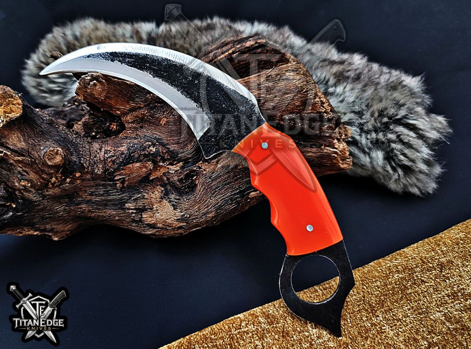 Handcrafted Karambit Knife, 8-Inch Tactical Claw Blade, Outdoor Hunting EDC Pocket Knife, Unique Groomsmen Gift, Collector Utility Knife