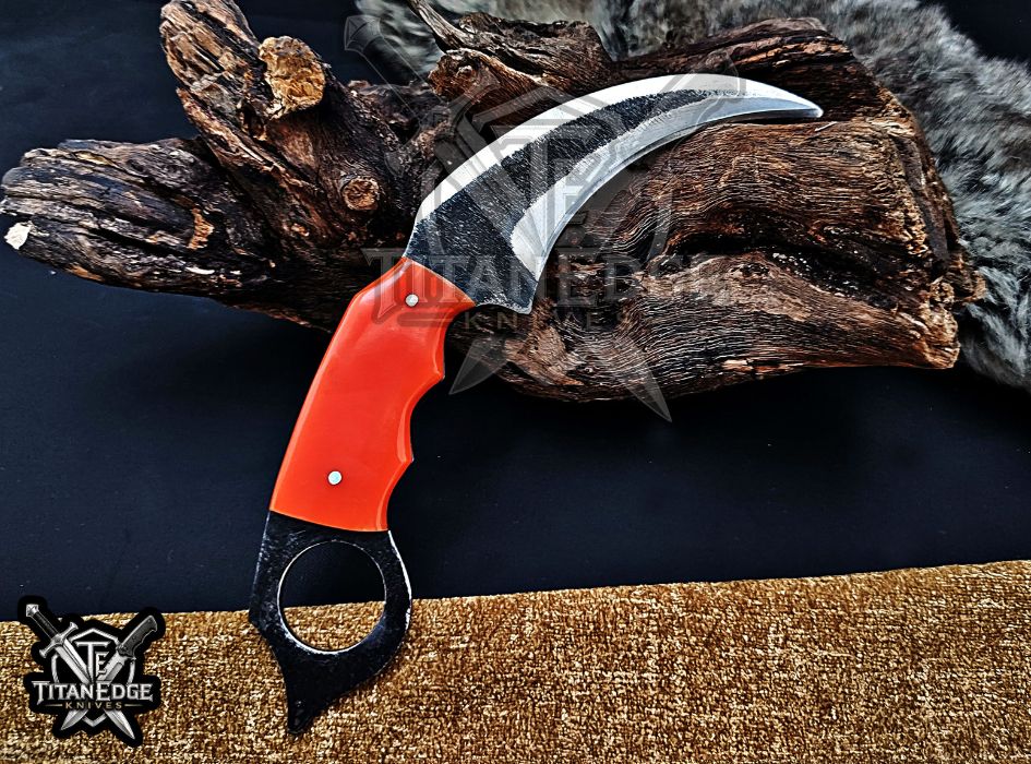 Handcrafted Karambit Knife, 8-Inch Tactical Claw Blade, Outdoor Hunting EDC Pocket Knife, Unique Groomsmen Gift, Collector Utility Knife