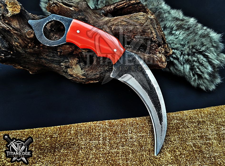 Handcrafted Karambit Knife, 8-Inch Tactical Claw Blade, Outdoor Hunting EDC Pocket Knife, Unique Groomsmen Gift, Collector Utility Knife
