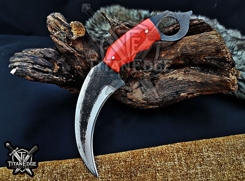 Handcrafted Karambit Knife, 8-Inch Tactical Claw Blade, Outdoor Hunting EDC Pocket Knife, Unique Groomsmen Gift, Collector Utility Knife