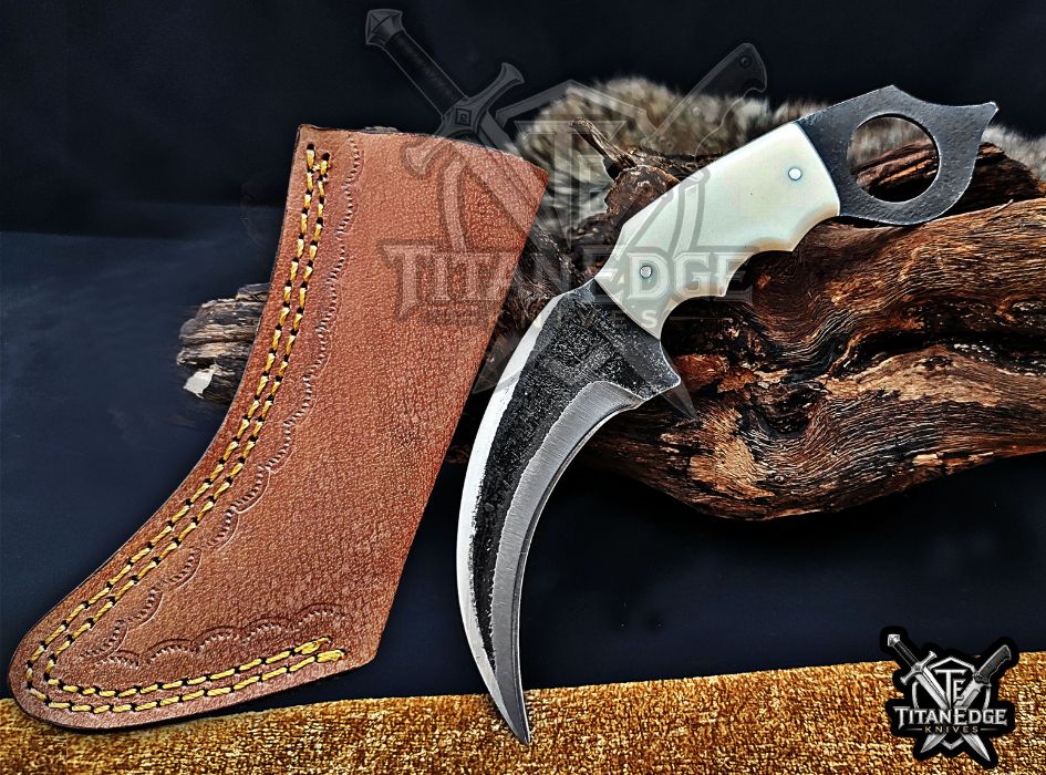 Handcrafted Karambit Knife, 8-Inch Tactical Claw Blade, Outdoor Hunting EDC Pocket Knife, Unique Groomsmen Gift, Collector Utility Knife